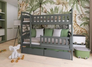 IGNAŚ 80x180 grey bunk bed Lano Furniture