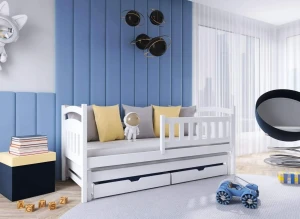 GALAXY 80x180 white double trundle bed Lano Furniture