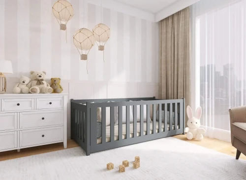 CONCEPT 90x200 grey montessori floor cot bed Lano Furniture