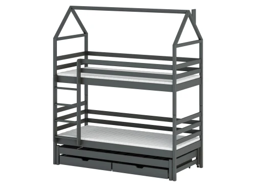 DALIA 80x160 graphite house bunk bed Lano Furniture