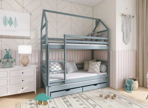 DALIA 80x160 grey house bunk bed Lano Furniture