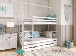 DALIA 80x190 white house bunk bed Lano Furniture