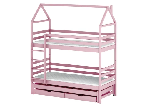 DALIA 90x180 pink house bunk bed Lano Furniture