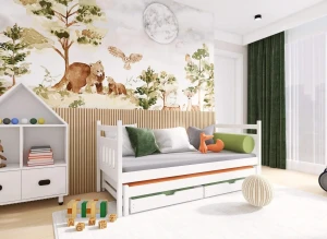 DANIEL 90x200 white double trundle bed Lano Furniture
