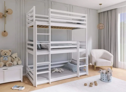 TED 80x200 white bunk bed Lano Furniture