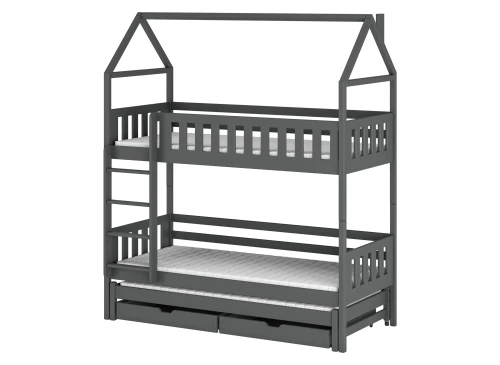 IGA 80x170 graphite house bunk bed Lano Furniture