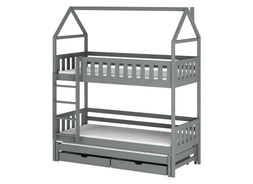 IGA 80x200 grey house bunk bed Lano Furniture