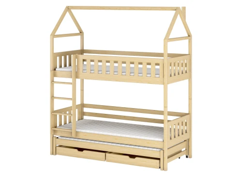 IGA 90x200 pine house bunk bed Lano Furniture