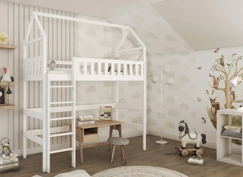 OTYLIA 80x180 white loft bed Lano Furniture