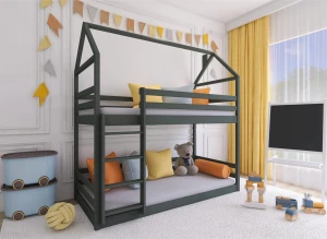 AXEL 90x180 graphite house bunk bed Lano Furniture