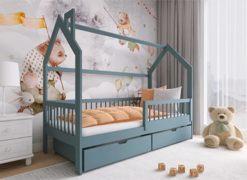 OSKAR 90x190 grey children's house bed Lano Furniture