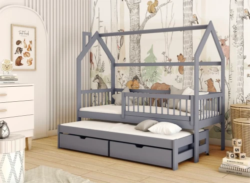 PAPI 80x170 grey children's house bed Lano Furniture