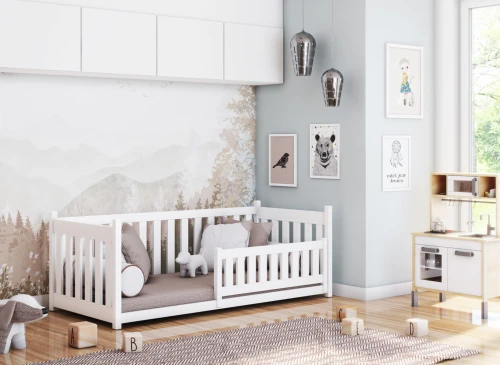 CONCEPT 90x180 grey montessori floor cot bed Lano Furniture