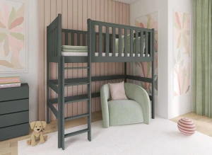 LAURA 80x160 graphite loft bed Lano Furniture
