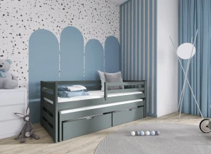 SENSO 80x180 grey double trundle bed Lano Furniture