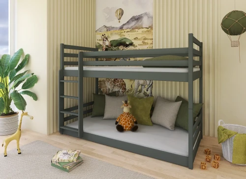 MINI 80x180 grey bunk bed Lano Furniture