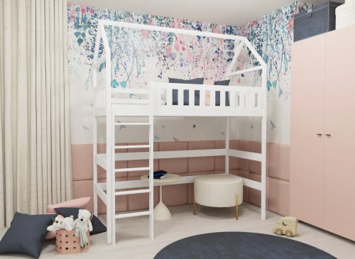 OTYLIA 80x180 white loft bed Lano Furniture
