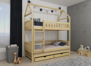 IGA 80x160 pine house bunk bed Lano Furniture