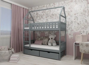 GAJA 90x190 grey bunk bed Lano Furniture