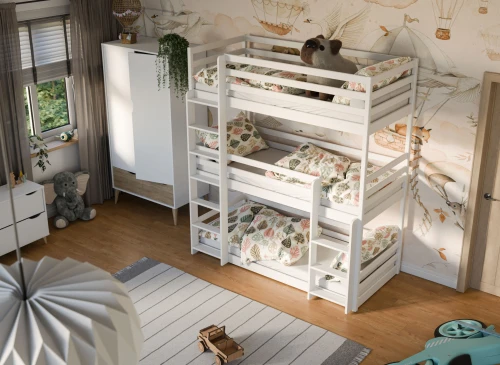 TED 80x200 white bunk bed Lano Furniture