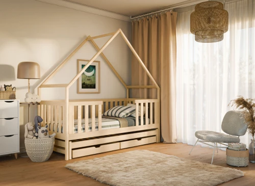 MAGIC 80x200 pine bunk bed house Lano Furniture