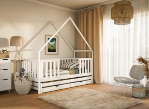 MAGIC 90x200 pink bunk bed house Lano Furniture