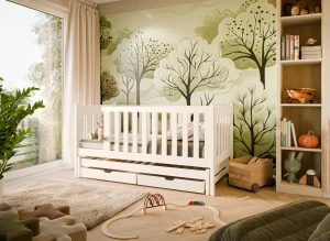 KAJA 90x200 white double trundle bed Lano Furniture