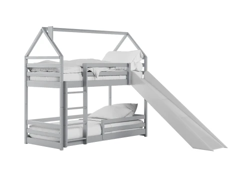PLAY 90x190 grey bunk bed with a slide Lano Furniture