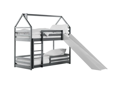 PLAY 80x180 graphite bunk bed with a slide Lano Furniture