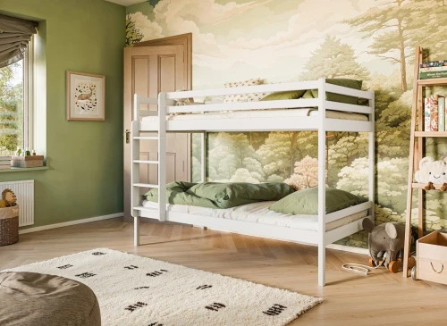 NICO 90x200 unvarnished wood bunk bed Lano Furniture