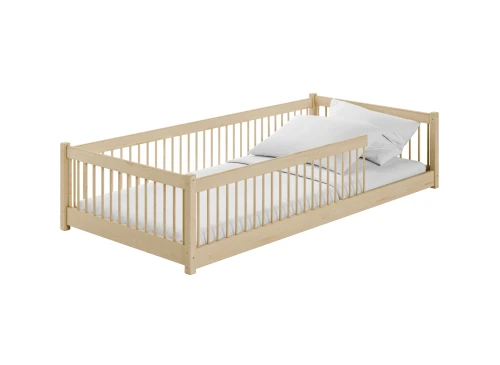 PEDRO 90x200 unvarnished wood Montessori floor bed for children Lano Furniture