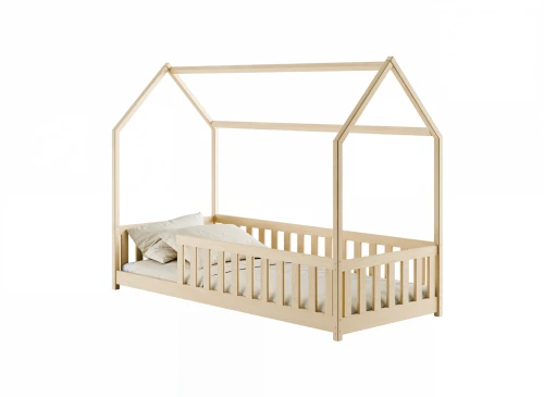 NOAH 90x200 unvarnished wood Montessori floor house bed for children Lano Furniture