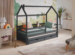 DANEK 80x160 graphite children's house bed Lano Furniture