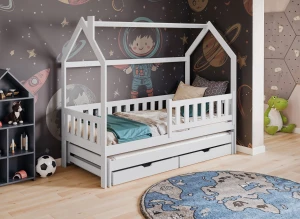 MONKEY 90x190 white children's house bed Lano Furniture