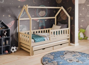 MONKEY 90x190 pine children's house bed Lano Furniture