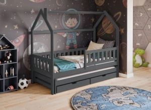 MONKEY 90x200 graphite children's house bed Lano Furniture