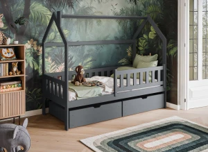 NATAN 90x200 graphite children's house bed Lano Furniture