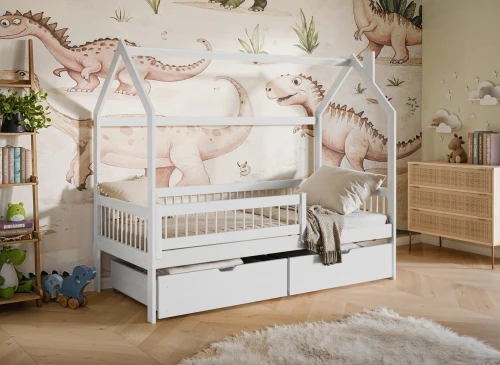 OSKAR 90x200 white children's house bed Lano Furniture