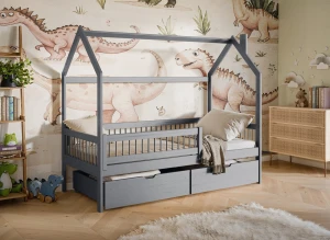 OSKAR 90x190 grey children's house bed Lano Furniture