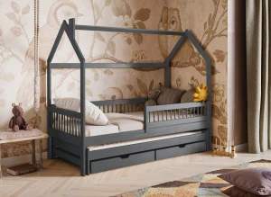 PAPI 70x160 graphite children's house bed Lano Furniture