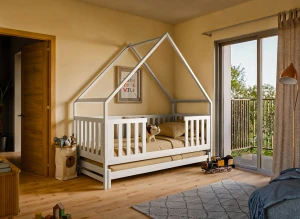 MAGIC 90x190 white bunk bed house Lano Furniture