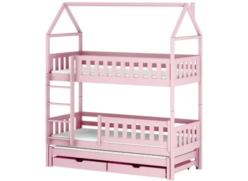 IGA 80x170 pink house bunk bed Lano Furniture