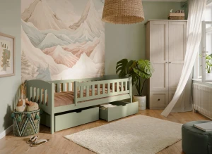 GUCIO 90x200 olive green single children's bed Lano Furniture