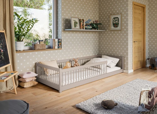 PEDRO 90x200 cashmere Montessori floor children's bed Lano Furniture