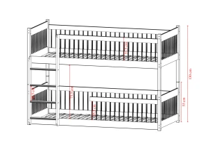 BOSTON 90x190 pine bunk bed Lano Furniture