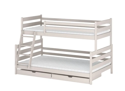 FAMI 90x200/120x200 cashmere bunk bed with wider lower deck Lano Furniture