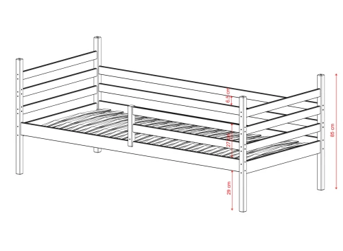 MELANI 80x180 cashmere children's single bed Lano Furniture