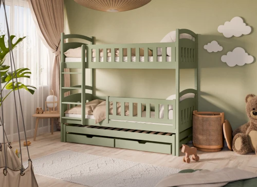 BLANKA 80x200 olive green bunk bed Lano Furniture