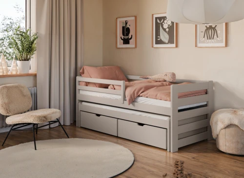 SENSO 90x200 cashmere double trundle bed Lano Furniture
