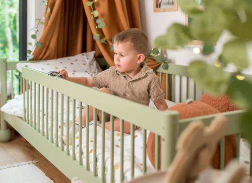 STAR 80x180 olive green children's single Montessori bed Lano Furniture